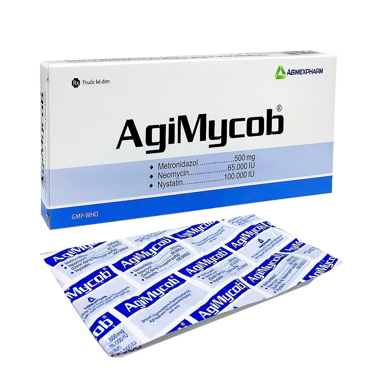 Agimycob Agimexpharm - Viên Đặt Phụ Khoa Điều Trị Viêm Âm Đạo Kháng Khuẩn Hiệu Quả